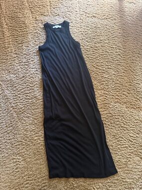 LOFT Black Sleeveless Maxi Tank Dress